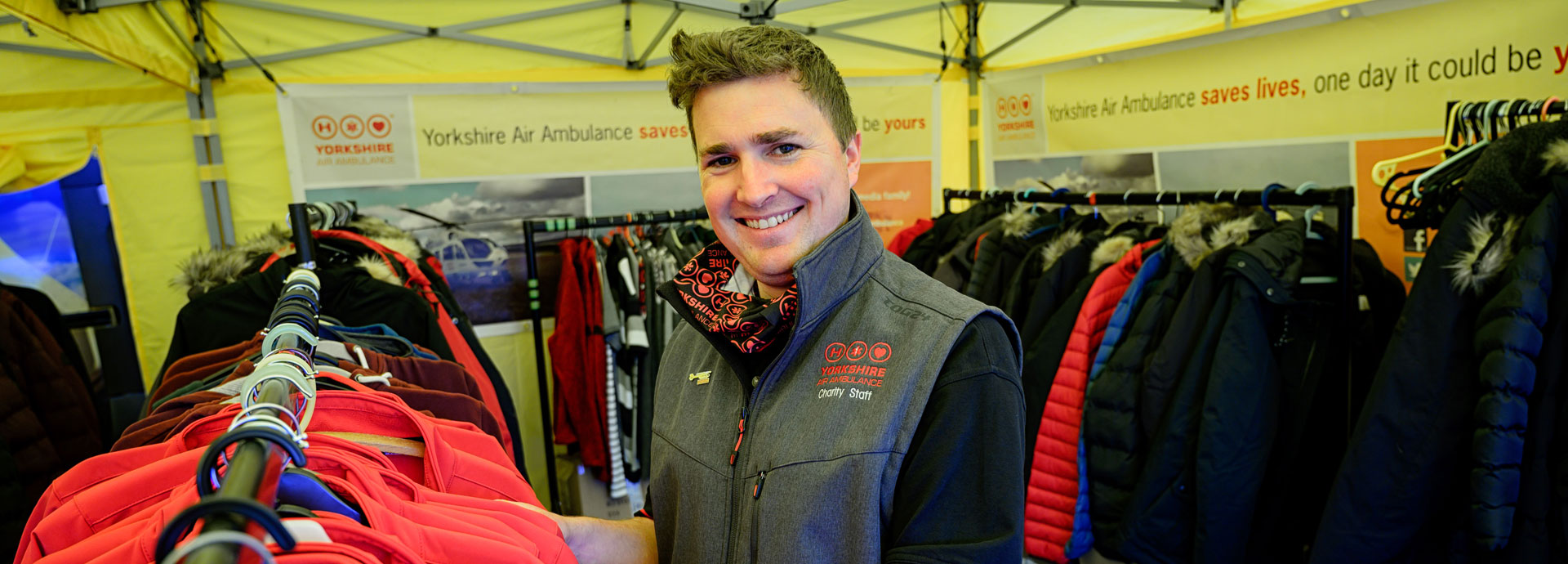 Worker in charity shop