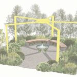 Public memorial garden illustration